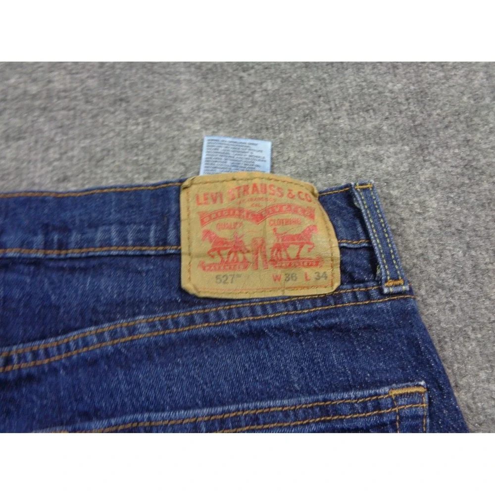 Levis 527 Jeans Mens 36x34 Blue Medium Wash Regular Bootcut Denim Pants Western
